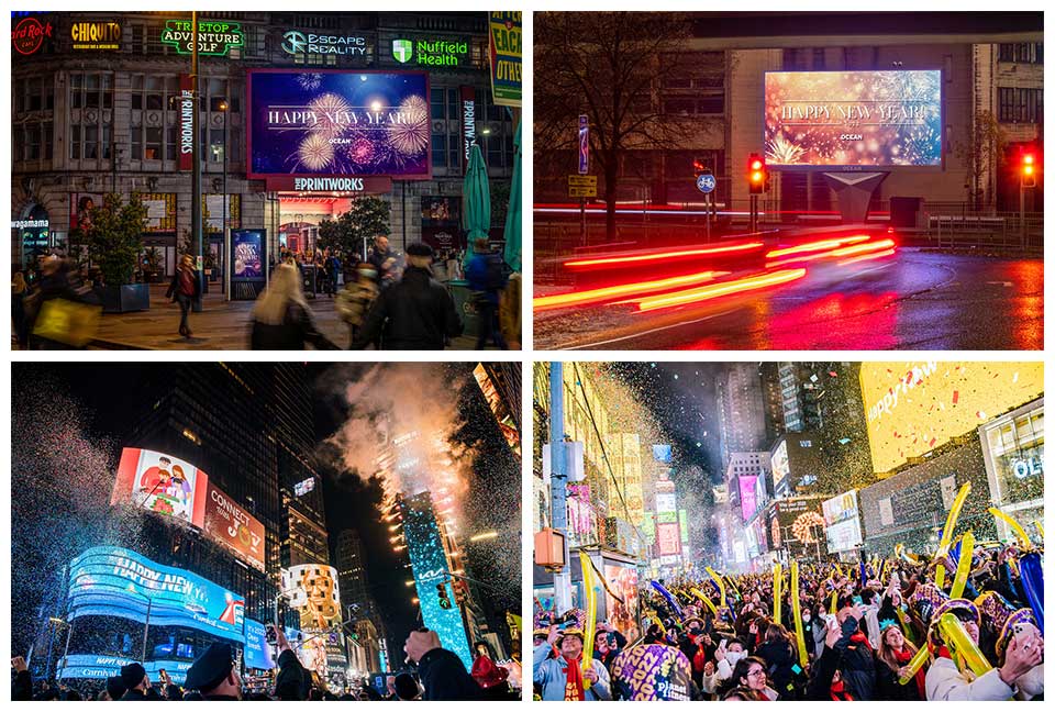 400多個戶外 LED 顯示屏在新年點亮